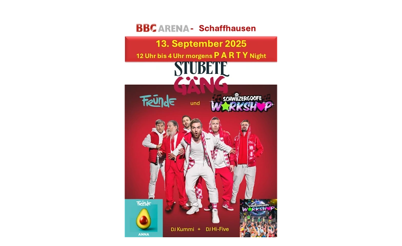 Event-Image for 'Schwiizergoofe, Stubete Gäng, Fründe, DJ Hi Five, DJ Kummi'