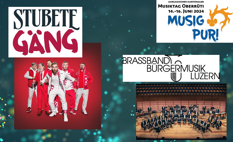 Party mit Stubete Gäng und Brassband Bürgermusik Luzern Festareal Aarg. Kant. Musiktag Oberrüti, Dorfweg, 5647 Oberrüti Tickets
