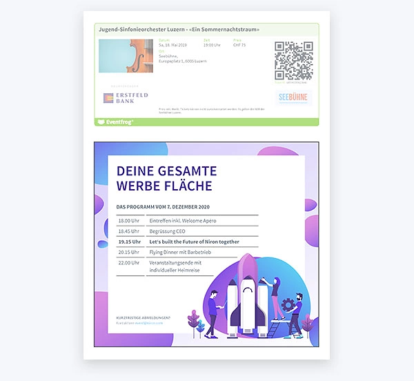 Ticketflaeche Branding