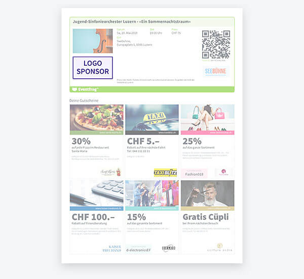 Ticketbeispiel mit Ticketsponsor Ticketbeispiel mit Ticketsponsor