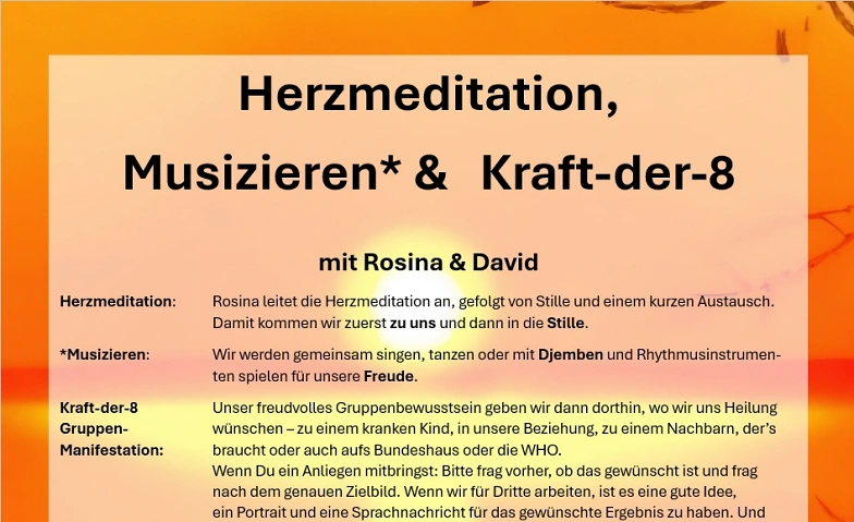 Event-Image for 'Herzmeditation, Musizieren & Kraft-der-8 mit Rosina & David'