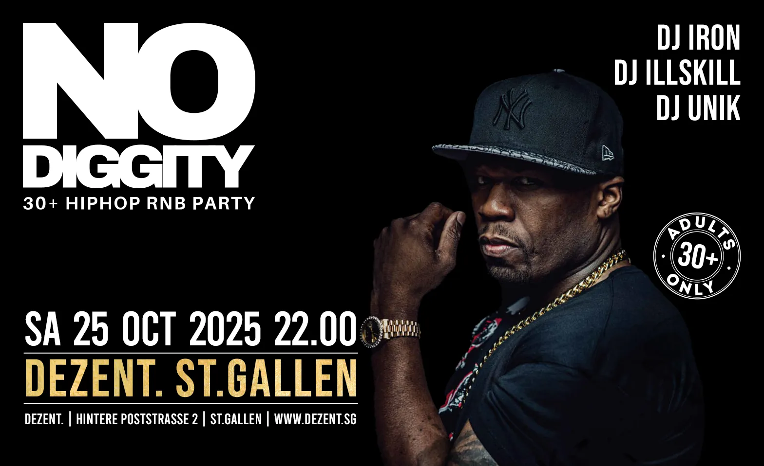 Event-Image for 'No Diggity - 30+ Hip Hop RnB Party // DEZENT. ST.Gallen'