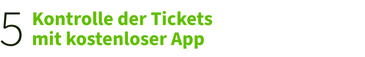 5. Kontrolle der Tickets mit kostenloser App 5. Kontrolle der Tickets mit kostenloser App