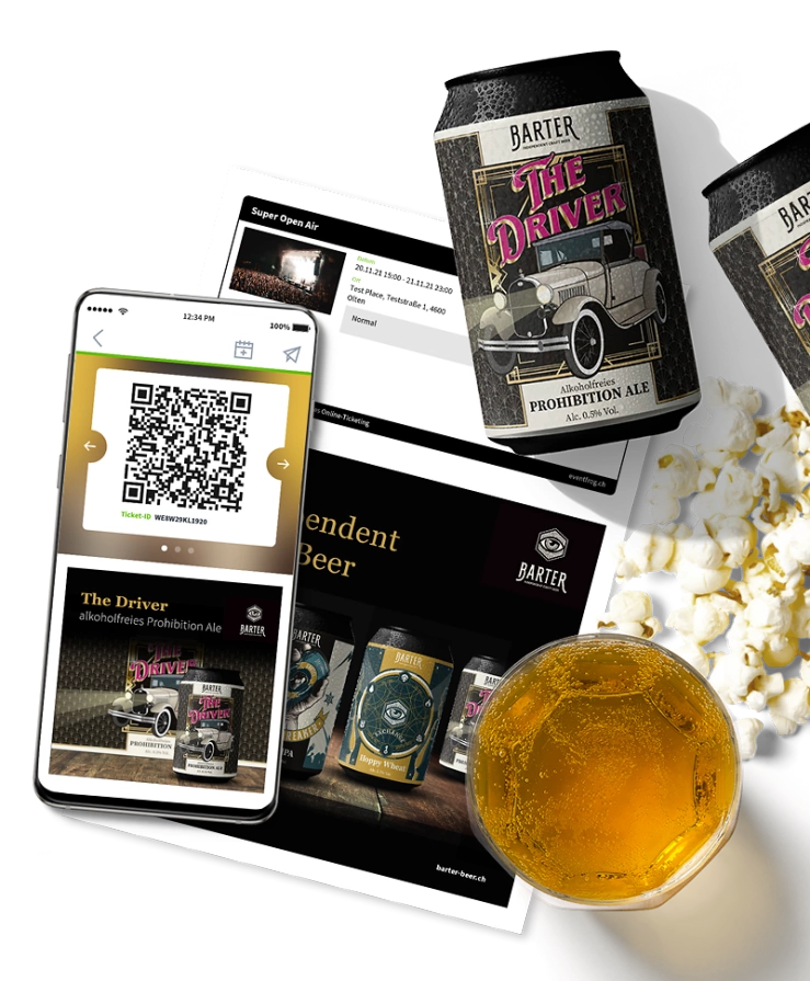 Beispiel für Ticketwerbung Barter Beer Beispiel für Ticketwerbung Barter Beer